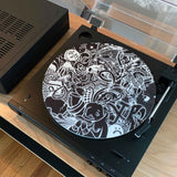 Stash Mix 3mm felt slip mat on a turntable