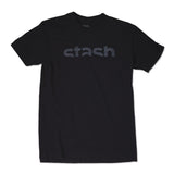 Front view of black Stash Watermark logo t-shirt