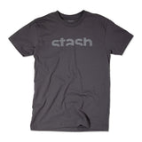 Front view of grey Stash Watermark logo t-shirt