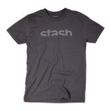 Front view of grey Stash Watermark logo t-shirt