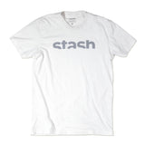 Front view of white Stash Watermark logo t-shirt